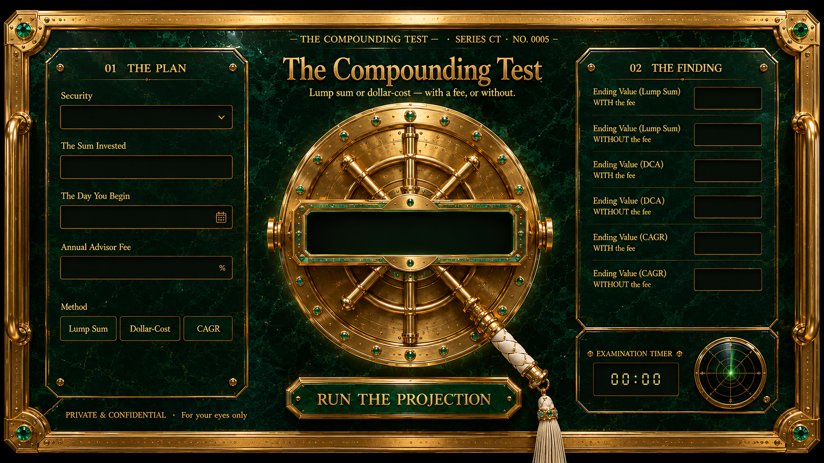 Retirement Forecasting Test — vault instrument