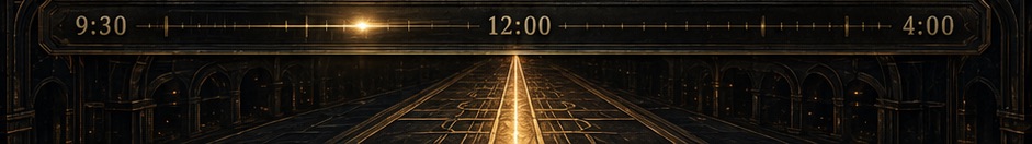 Market session rail — the bell rings 9:30 to 4:00