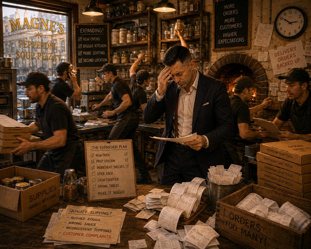 A neglected, frantic shop