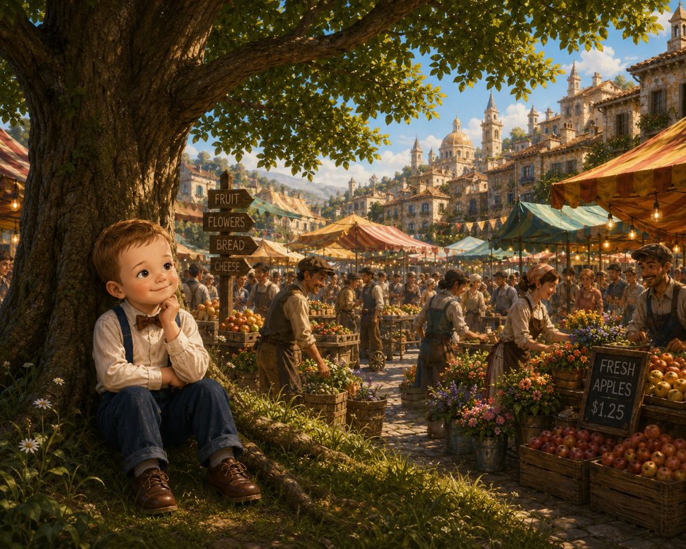 Magne thinking under a tree